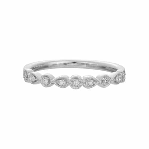 14K White Gold Stackable Diamond Ring by The Little Jewel