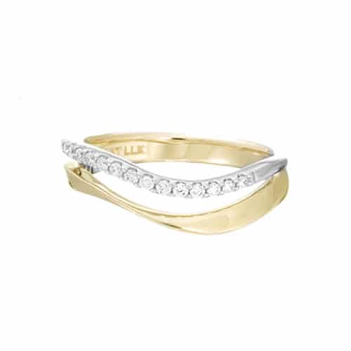 14K Yellow Gold Open Wave Ring with .15 ct of Diamonds by The Little Jewel