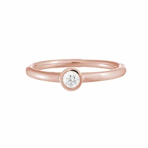 14K Rose Gold Diamond Solitaire Ring by The Little Jewel