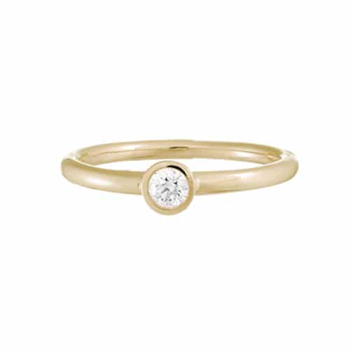 14K Yellow Gold Diamond Solitaire Ring by The Little Jewel