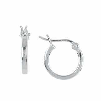 Sterling Silver Small Knife Edge Hoop Earrings by Boma