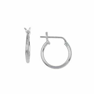 Sterling Silver Small Round Edge Hoop Earrings by Boma