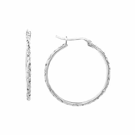 Sterling Silver Textured Hoops by Boma