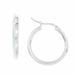 Sterling Silver Medium Circular Hoop Earrings by Boma