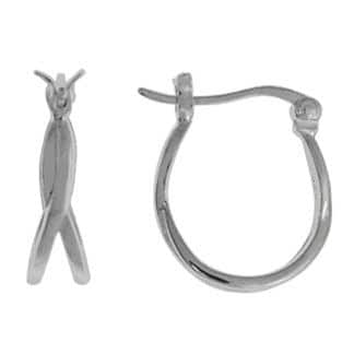 Sterling Silver Hinged Small Hoop Earrings by Boma