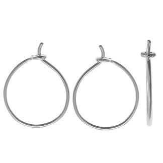 Sterling Silver Medium Wire Hoop Earrings by Boma