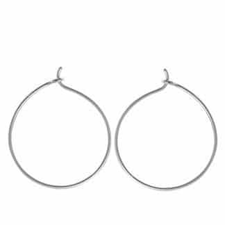 Sterling Silver Wire Hoop Earrings by Boma