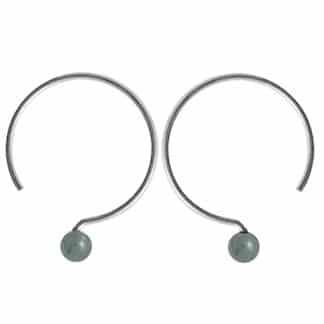 Sterling Silver Grey Pearl Hoop Earrings by Boma