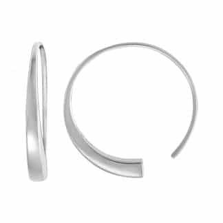 Sterling Silver Open Tapered Hoop Earrings by Boma