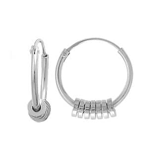 Sterling Silver Hoop Earrings With Disks by Boma