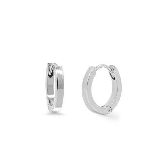 Sterling Silver Minimal Huggie Hoop Earrings