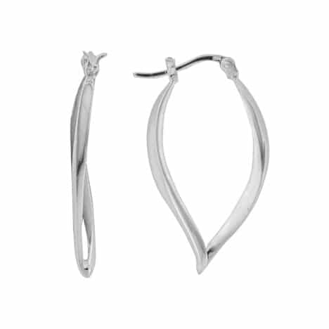 Sterling Silver High Polish with Matte Hoop Earrings by Boma