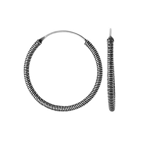 Sterling Silver Twist Wire Hoops by Boma