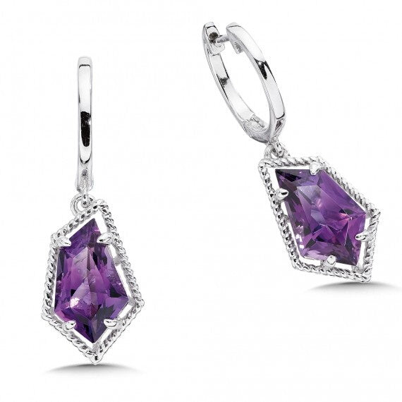 Sterling Silver and Purple Amethyst Earrings by SDC Creations