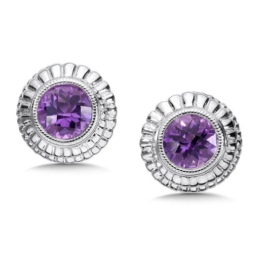 Sterling Silver Amethyst Cairo Post Earrings by SDC Creations