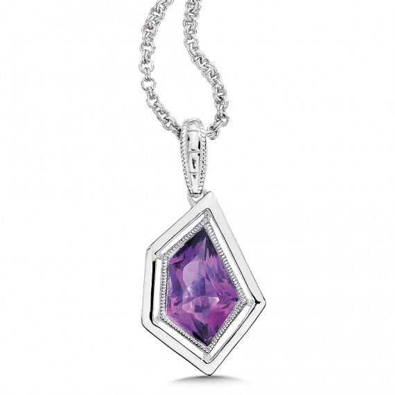 Sterling Silver and Purple Amethyst Pendant by SDC Creations