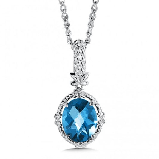 Sterling Silver London Blue Topaz Pendant by SDC Creations