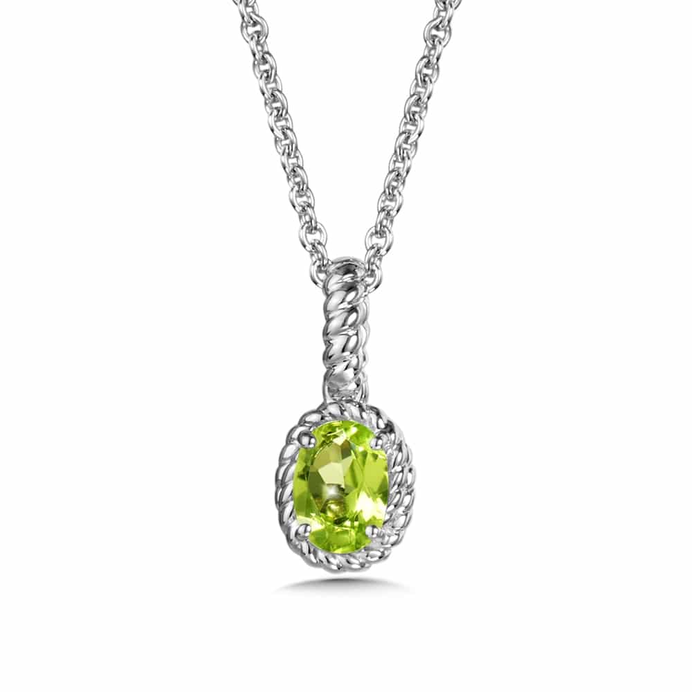 Sterling Silver Peridot Pendant with Twist Bail by SDC Creations