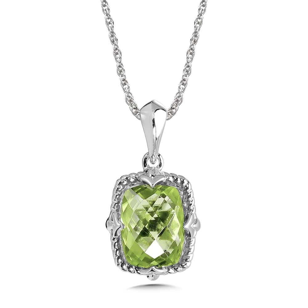 Sterling Silver Peridot Pendant with Twist Setting by SDC Creations