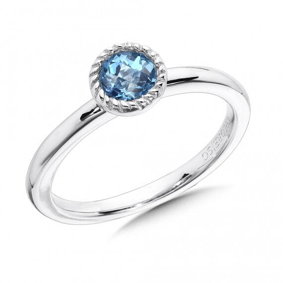 Sterling Silver Blue Topaz Stacking Ring by SDC Creations