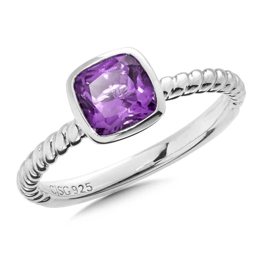 Sterling Silver Amethyst Stacking Ring by SDC Creations