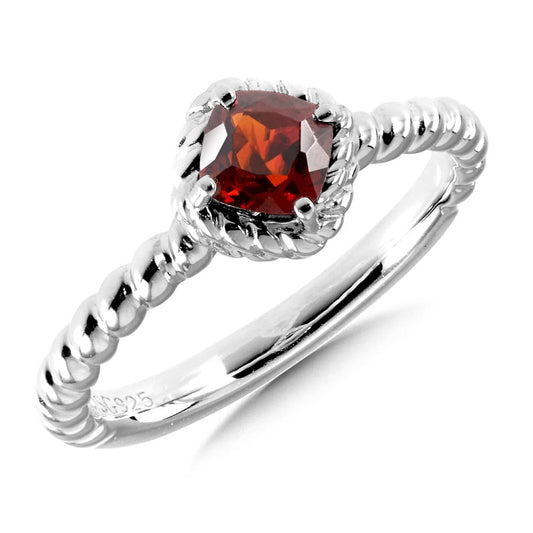 Sterling Silver Garnet Stacking Ring by SDC Creations