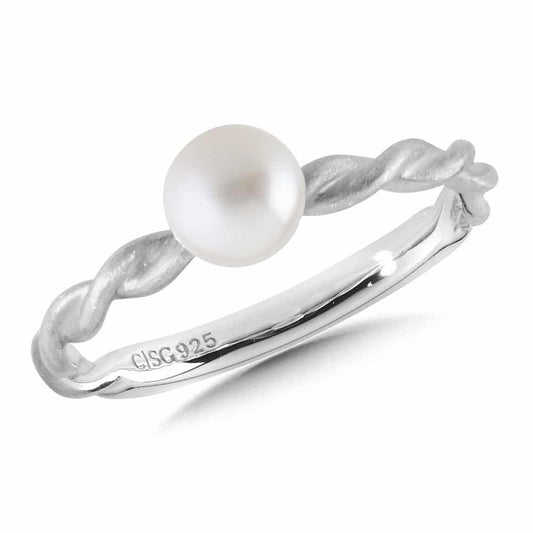 Sterling Silver Pearl Stacking Ring by SDC Creations