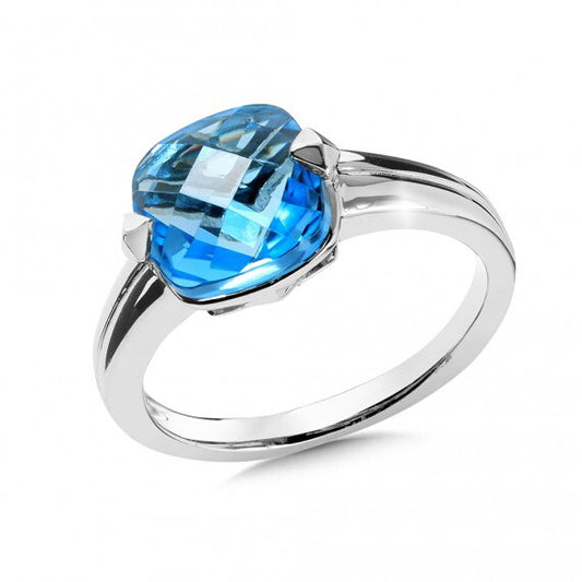 Sterling Silver 2 prong Set Blue Topaz Ring by SDC Creations