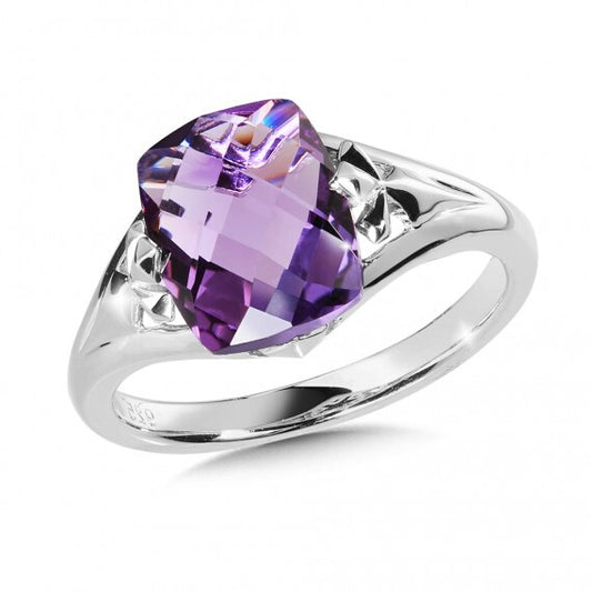 Sterling Silver 2 Prong Set Amethyst Ring by SDC Creations