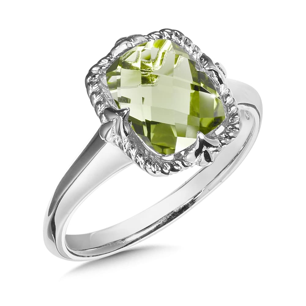 Sterling Silver Peridot Ring with Twist Setting by SDC Creations