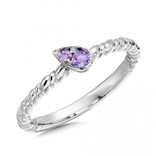 Sterling Silver Petite Amethyst Ring by SDC Creations