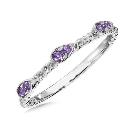 Sterling Silver Pear Shaped Amethyst Band by SDC Creations