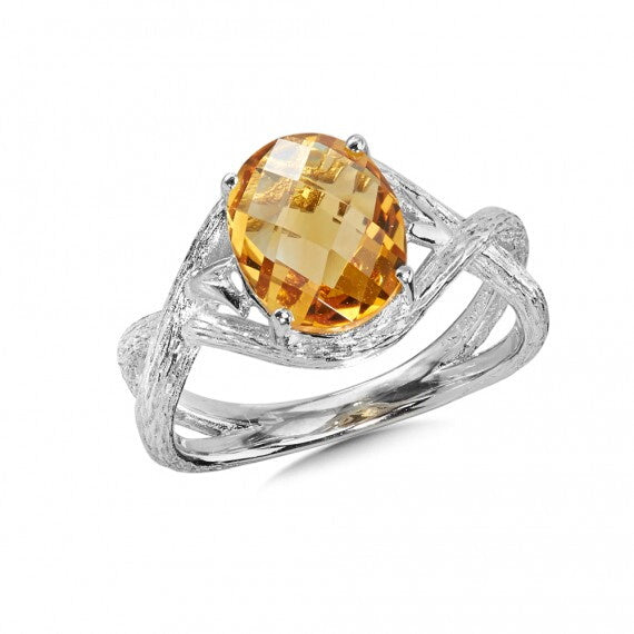 Sterling Silver Prong Set Citrine Ring by SDC Creations