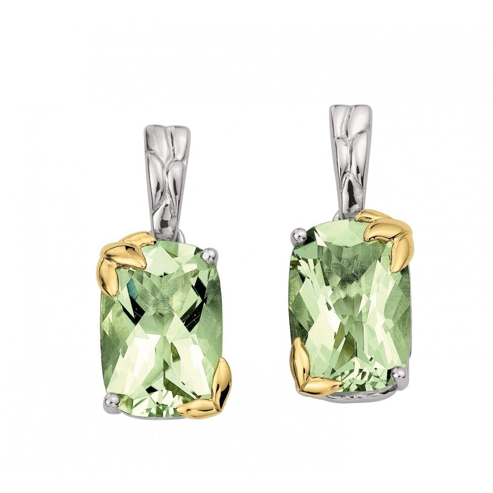 Sterling Silver Green Amethyst Earrings by SDC Creations