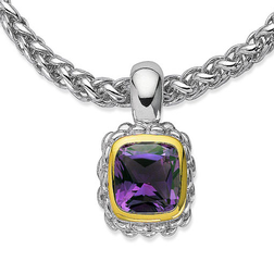 Sterling with 18K Yellow Gold Amethyst Pendant by SDC Creations