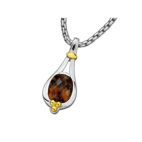 Honey Citrine Pendant in 18k Yellow Gold & Sterling Silver by SDC Creations