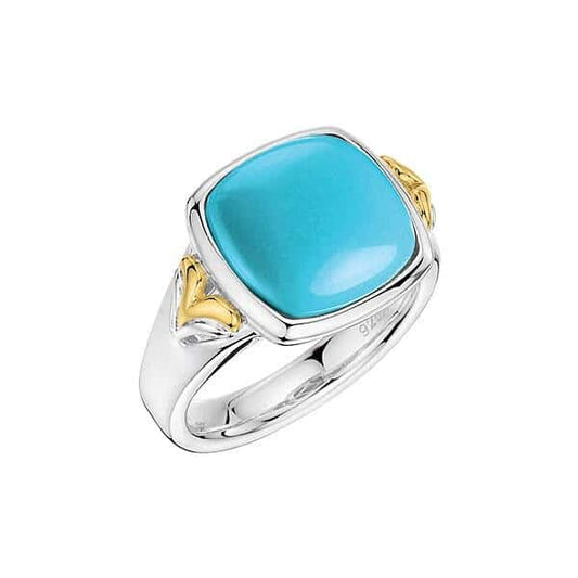 Sterling Silver and Gold Turquoise Ring by SDC Creations