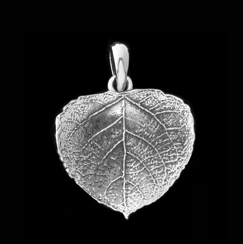 Sterling Silver Aspen Leaf 16mm Pendant by Zeppo