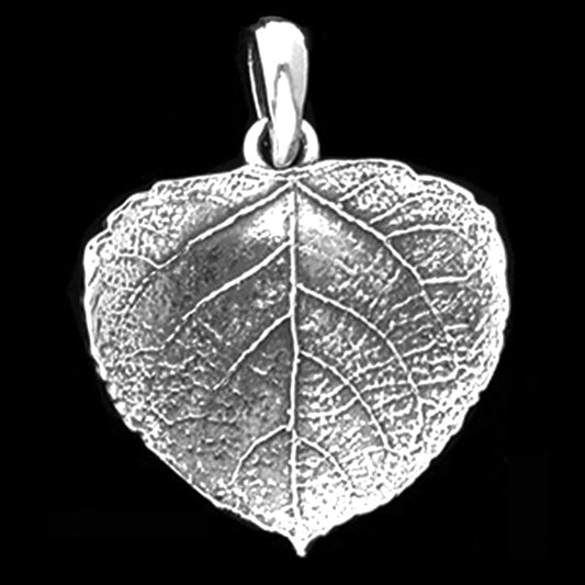 Sterling Silver Aspen Leaf 21mm Pendant by Zeppo