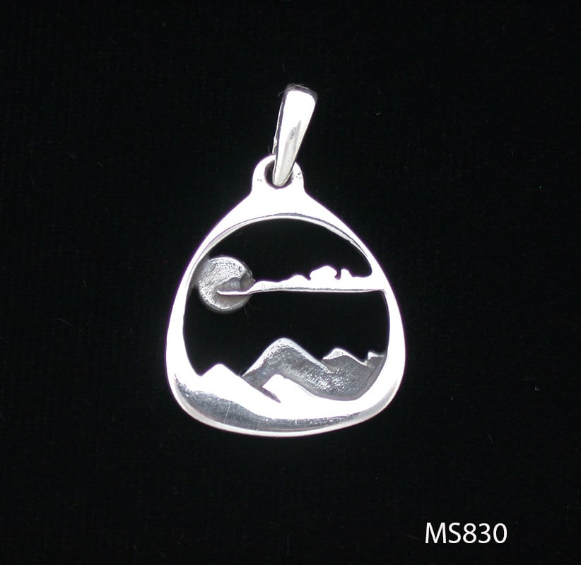 Sterling Silver good Mountain Scene