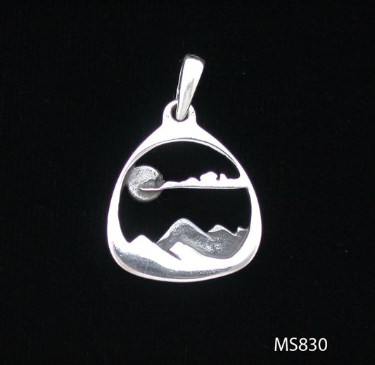 Sterling Silver Mountain Scene Pendant by Zeppo