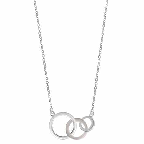 Sterling Silver High Polish Matte Interlinked Rings Necklace by Boma