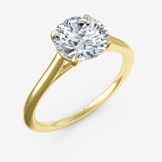 14K Yellow Gold .77 Carat Natural Diamond Solitaire Engagement Ring