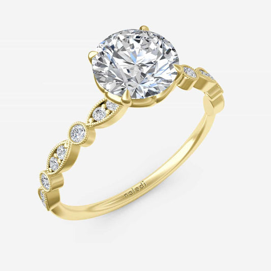 14K Yellow Gold 1 Carat Natural Diamond Andrea Engagement Ring