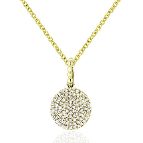 14K Yellow Gold Diamond Circle Necklace by Madison L