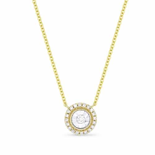 14K Yellow Gold Pendant with 19 Diamonds by Madison L