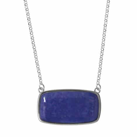 Sterling Silver  Necklace with Lapis Pendant by Boma
