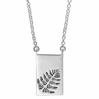 Sterling Silver Rectangle Slab with Fern by Boma