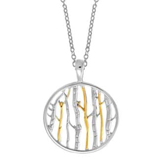 Sterling Silver with Vermeil Tree Trunk Necklace by Boma