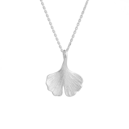 Sterling Silver Ginkgo Leaf Necklace